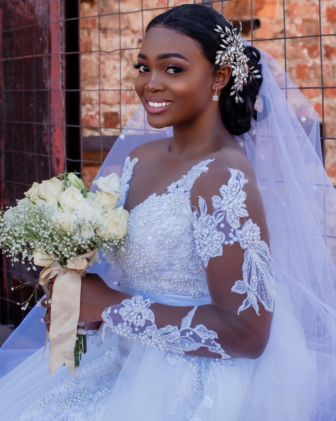 Plus Size South African Mermaid Wedding Dresses With Detachable Train Pearls Beading Top Lace Full Sleeve Bridal Gowns