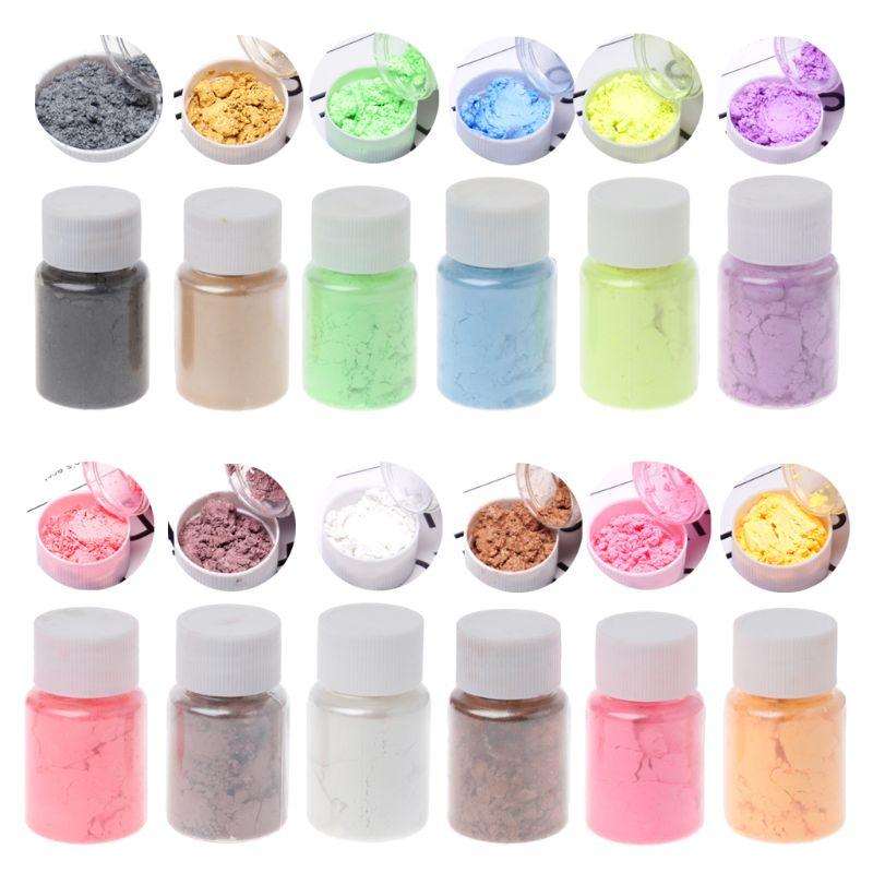 

12 Color Pearlescent Mica Pigment Rainbow UV Resin Epoxy Craft DIY Jewelry Making Handmade Soap Coloring