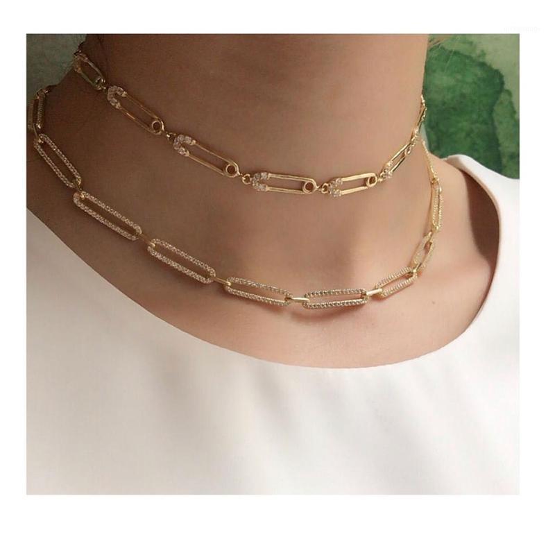 2019 christmas gift unique women jewelry Gold filled micro pave cz safety pin link chain choker necklace 32+10cm sexy layer1
2019 christmas gift unique women jewelry Gold filled micro pave cz safety pin link chain choker necklace 32+10cm sexy layer1