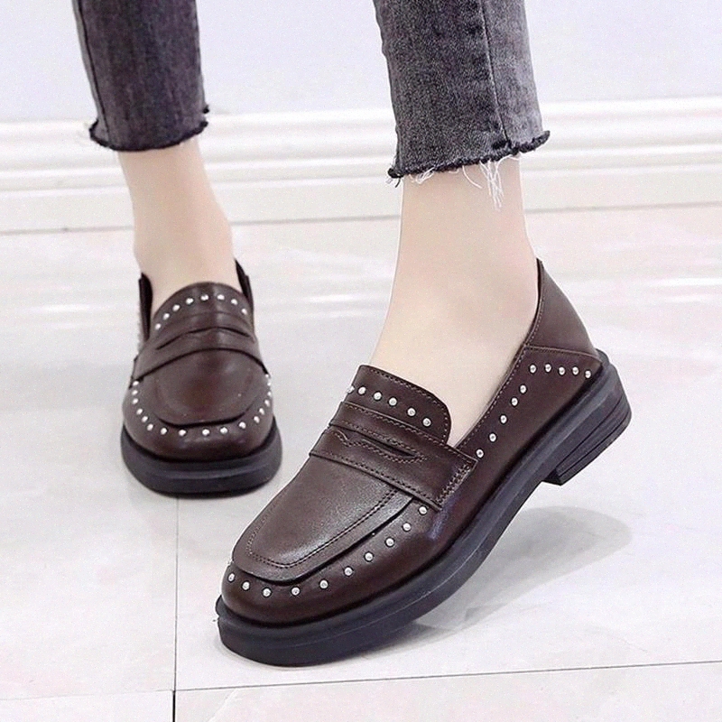 2021 Spring Women Oxford Shoes Rivets Loafers Low Heels Casual Shoe Woman Flats Sewing Slip on Shoes Leather Mule Ladies 8879N #Fp7p, Black
2021 Spring Women Oxford Shoes Rivets Loafers Low Heels Casual Shoe Woman Flats Sewing Slip on Shoes Leather Mule Ladies 8879N #Fp7p, Black