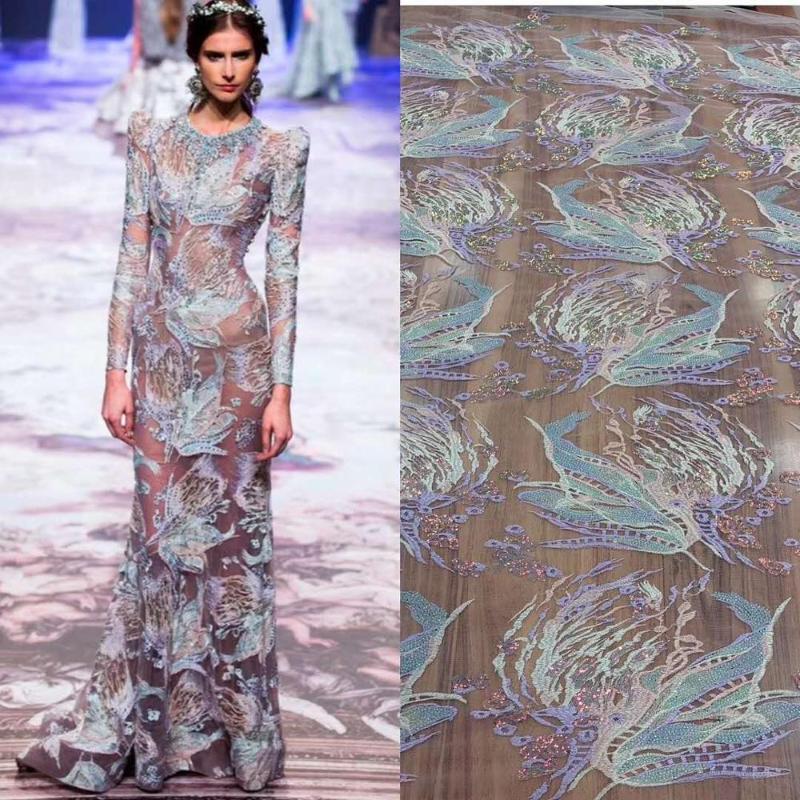 Luxury lace fabric Heavy industry bead embroidery French mesh /African lace fabric High-end Evening dress /Wedding 5yards
Luxury lace fabric Heavy industry bead embroidery French mesh /African lace fabric High-end Evening dress /Wedding 5yards