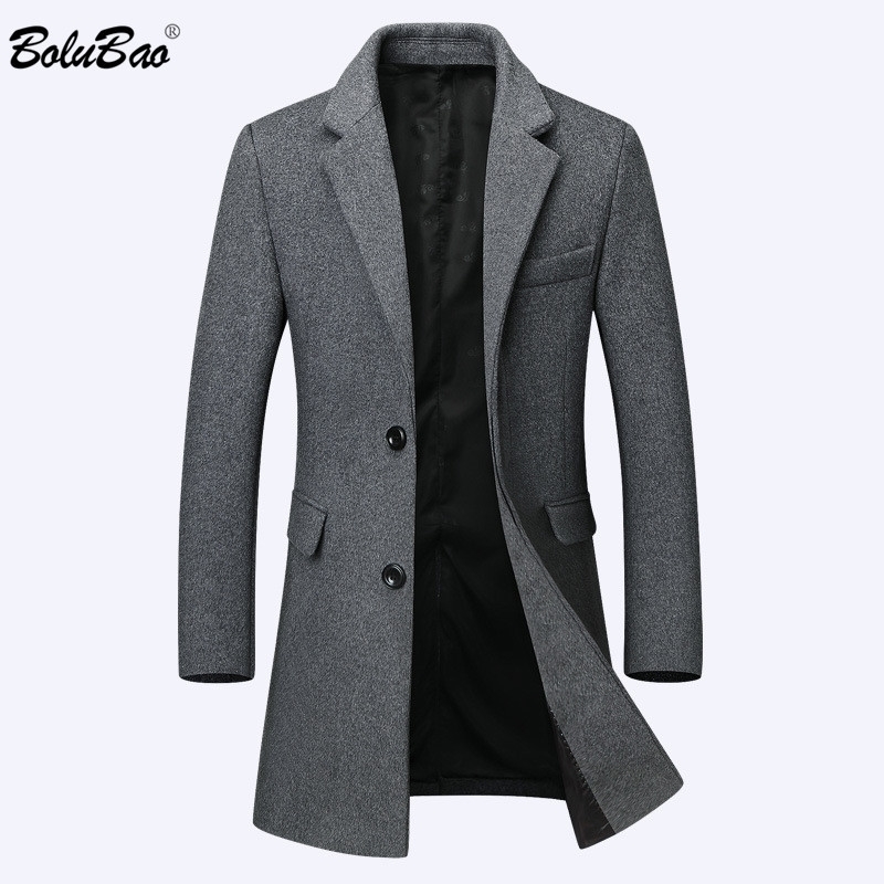 BOLUBAO Winter Men Wool Blend Coats Brand Men's Business Casual Solid Color Wool Coat Luxurious Long Wool Blend Overcoat Male 201006, Black 
BOLUBAO Winter Men Wool Blend Coats Brand Men's Business Casual Solid Color Wool Coat Luxurious Long Wool Blend Overcoat Male 201006, Black