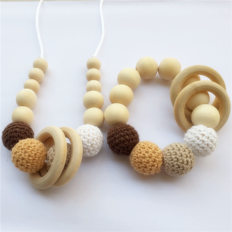 Chengkai 50pcs 20mm Round Knitting Cotton Crochet Wooden Beads Balls for DIY decoration baby teether jewelry necklace Toy T200323