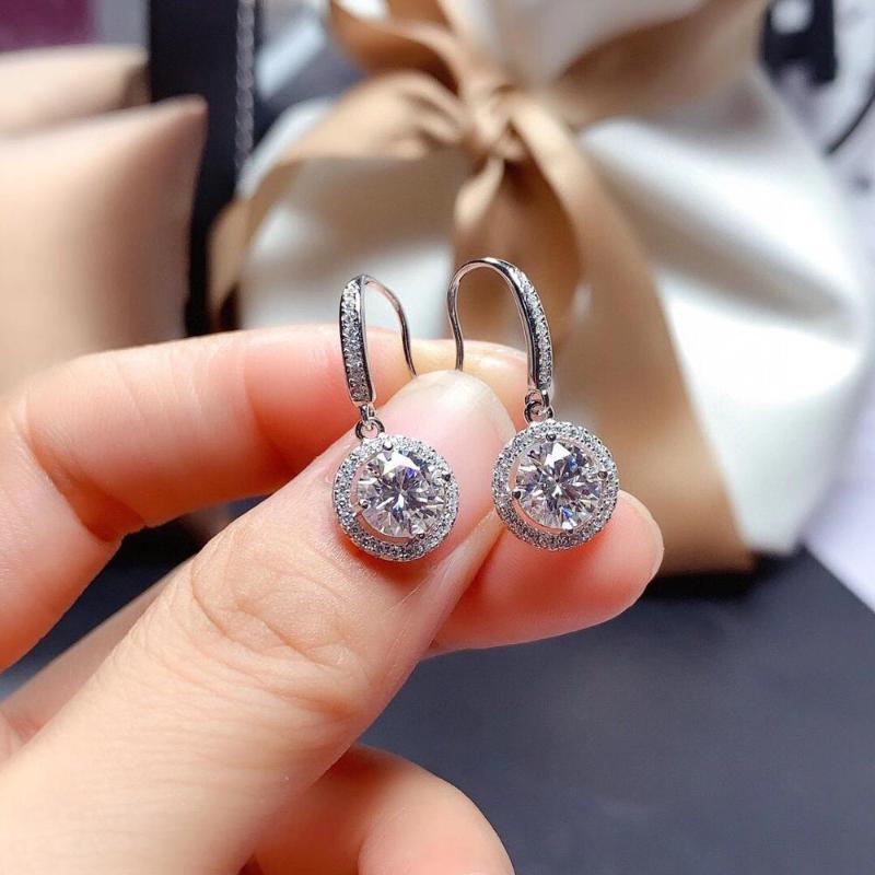 Dangle & Chandelier 925 Sterling Silver Earrings Classic Style Diamond Jewelry Mosan 2CT Circular 6.5mmx2 Wedding Party Gift Ea
Dangle & Chandelier 925 Sterling Silver Earrings Classic Style Diamond Jewelry Mosan 2CT Circular 6.5mmx2 Wedding Party Gift Ea