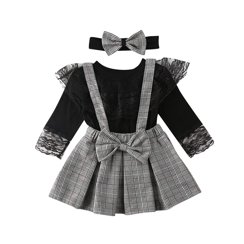1-6Y Toddler Kid Girl Baby Clothes Set Black Long Sleeve Lace T shirt Tops + Plaid Ruffles Skirts Overalls Spring Girl Costumes 201031, Red
1-6Y Toddler Kid Girl Baby Clothes Set Black Long Sleeve Lace T shirt Tops + Plaid Ruffles Skirts Overalls Spring Girl Costumes 201031, Red