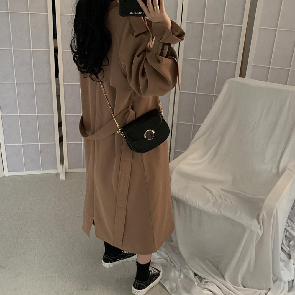 Spring Autumn 2019 Korean Women Coat Fashion Double Breasted Trench Coat Loose Belt Female Windbreak Outwear Abrigos Mujer M448 T200828