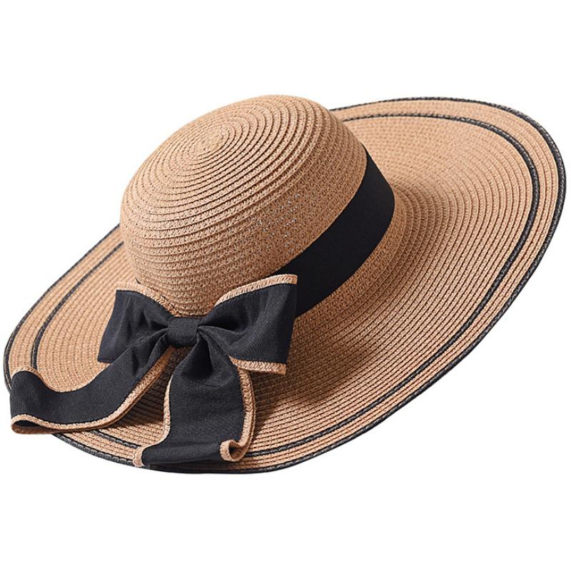 HT1685 New Summer Hat Women Solid Packable Large Brimmed Sun Hat Lady Black Big Bow Wide Brim Female Floppy Straw Beach, Khaki
HT1685 New Summer Hat Women Solid Packable Large Brimmed Sun Hat Lady Black Big Bow Wide Brim Female Floppy Straw Beach, Khaki