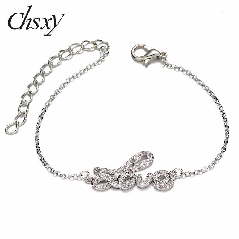 Charm Bracelets CHSXY White Zircon Crystal Love Letters Bracelet Adjustable Chain Exquisite + Shining CZ Wedding Jewelry Gift Wholesale1
Charm Bracelets CHSXY White Zircon Crystal Love Letters Bracelet Adjustable Chain Exquisite + Shining CZ Wedding Jewelry Gift Wholesale1