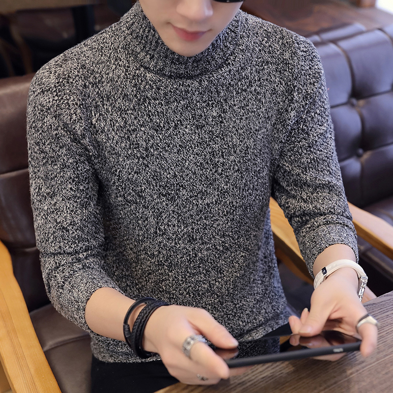 Fleece Mens Sweaters Casual Turtleneck Pullover Men Winter Black High Neck Sweater Man Long Sleeve Knitwear Men's Clothing Tops 201125