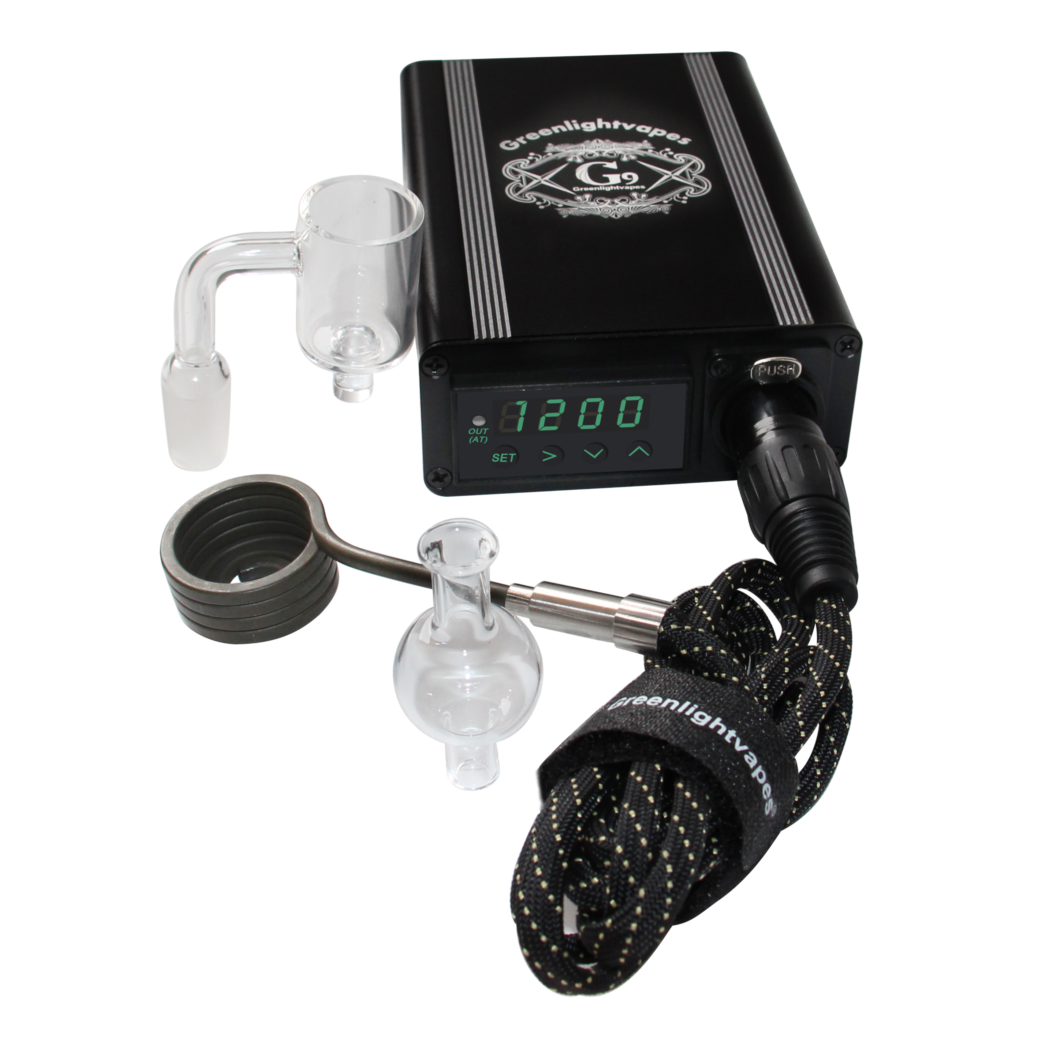 Mini e-nail Electric Dab Controller kit Wax PID TC Box With Quartz Banger And Glass Carb Cap, Black
Mini e-nail Electric Dab Controller kit Wax PID TC Box With Quartz Banger And Glass Carb Cap, Black