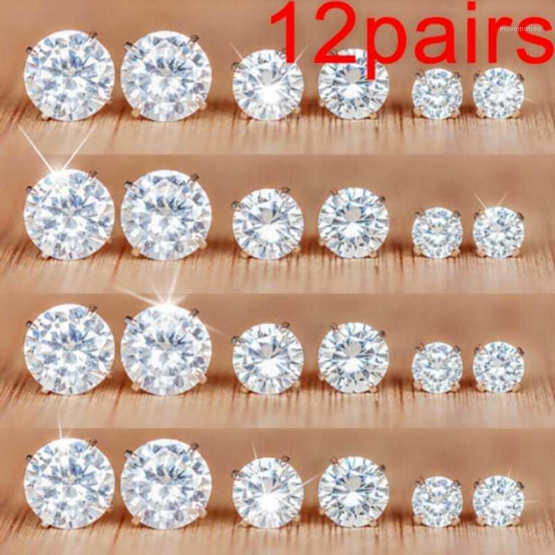 6/12 Pairs Classic Crystal zircon CZ Stud Earrings for Women/Men Jewelry Crystal Zircon Studs Earring Wholesale1 
6/12 Pairs Classic Crystal zircon CZ Stud Earrings for Women/Men Jewelry Crystal Zircon Studs Earring Wholesale1