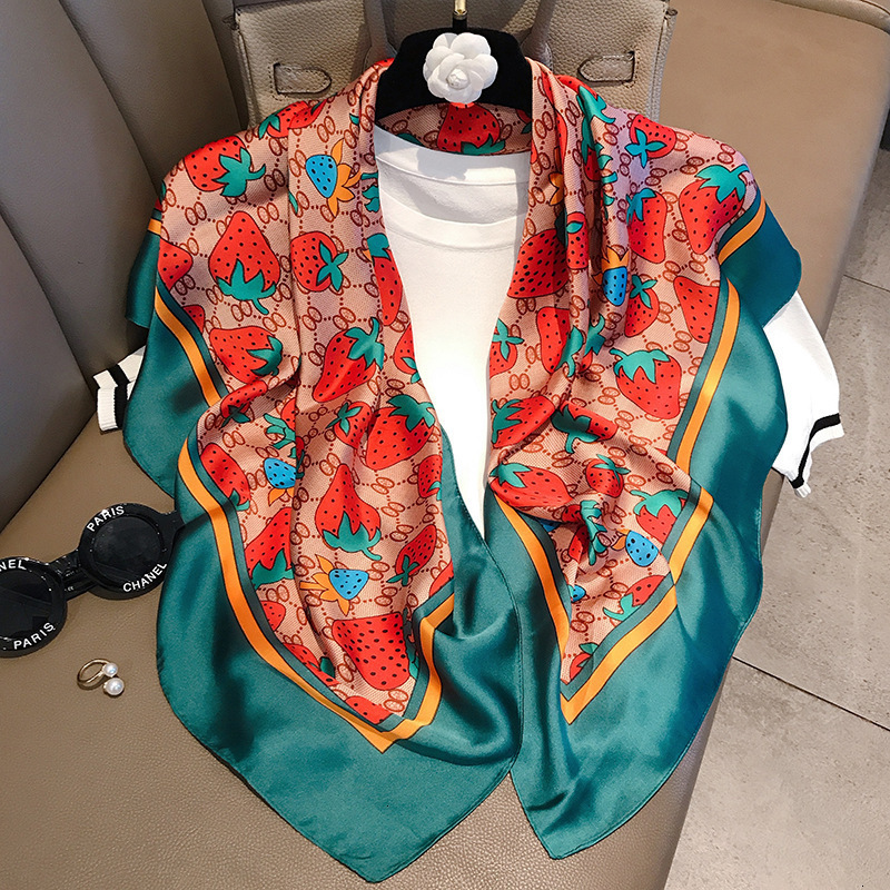 Outlet Strawberry letter spring and autumn new printing simulation silk scarf women's 90cm travel decoration multi purpos, Blue;gray
Outlet Strawberry letter spring and autumn new printing simulation silk scarf women's 90cm travel decoration multi purpos, Blue;gray