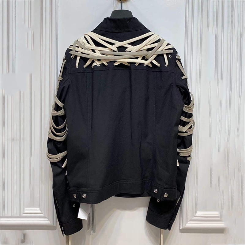 DEAT autumn and winter high waist drawstring patchwork full length pants white and black colors trouser fashion WN15100 201228