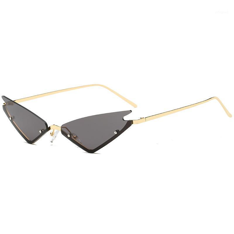 Sunglasses MINCL Trendy Half Frame Rimless Cat Women 2021 Fashion Clear Brand Designer Sun Glasses For Female NX1