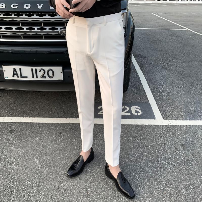 Korean Spring Men's Solid Color Suit Pants Drape Slim Fit Casual Trousers Trend Ankle Length Business Dress Pants Costume Homme, Black
Korean Spring Men's Solid Color Suit Pants Drape Slim Fit Casual Trousers Trend Ankle Length Business Dress Pants Costume Homme, Black