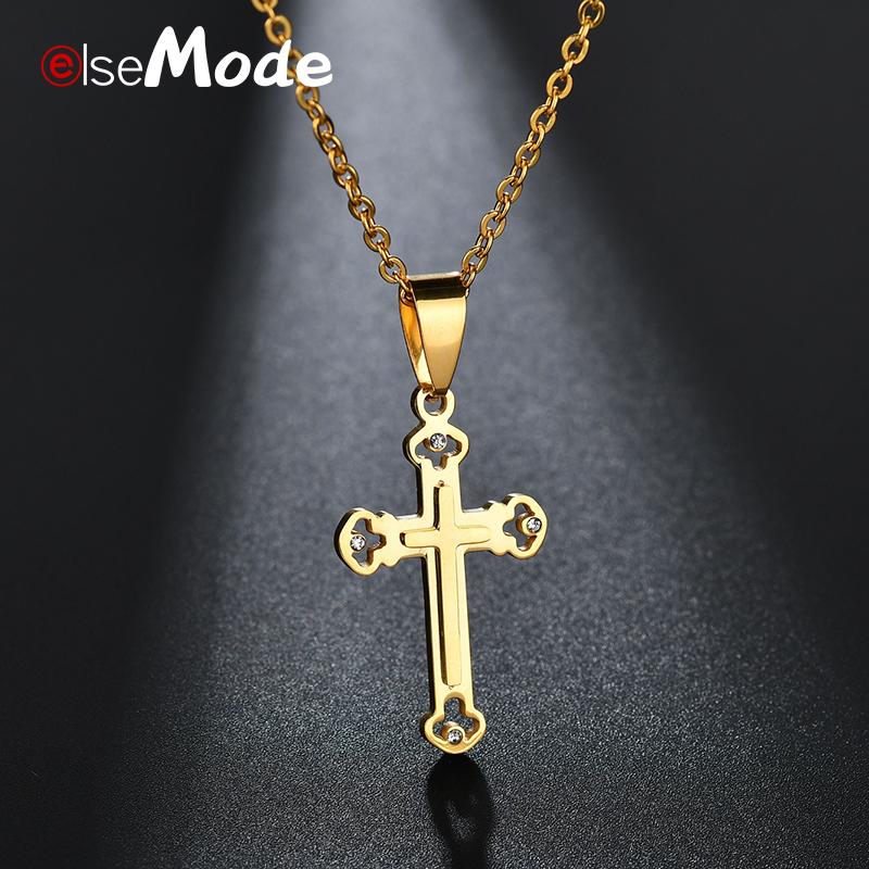 ELSEMODE Cubic Zirconia Hollow Cross Wedding Jewelry for Women Gold Stainless Steel Christian Pendant Necklaces Romantic Gifts
ELSEMODE Cubic Zirconia Hollow Cross Wedding Jewelry for Women Gold Stainless Steel Christian Pendant Necklaces Romantic Gifts