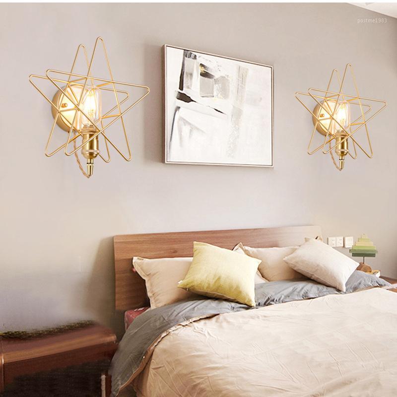 Nordic aisle Brass star wall lamp staircase bedroom head of bed into the house wall light free shipping1
Nordic aisle Brass star wall lamp staircase bedroom head of bed into the house wall light free shipping1