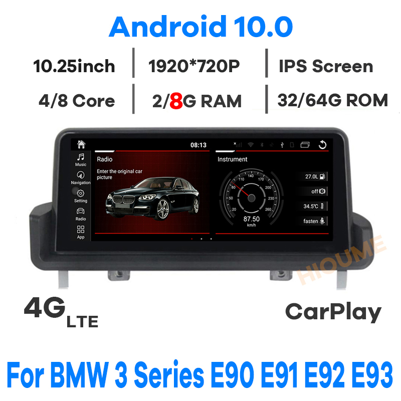 10.25" 8Core 8+64G Android 10 Car Multimedia Player GPS Navigation Radio for BMW 3 Series E90 E91 E92 E93 2005-2012 Stereo 4G
10.25" 8Core 8+64G Android 10 Car Multimedia Player GPS Navigation Radio for BMW 3 Series E90 E91 E92 E93 2005-2012 Stereo 4G
