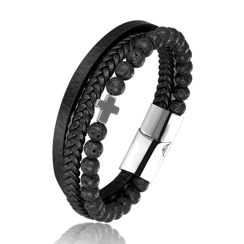 Hot Stainless Steel Leather Stainless 6MM Natural tiger eye Beads Bracelet Hematite Cross Steel Men Bracelet Fashion Wrist Band
Hot Stainless Steel Leather Stainless 6MM Natural tiger eye Beads Bracelet Hematite Cross Steel Men Bracelet Fashion Wrist Band