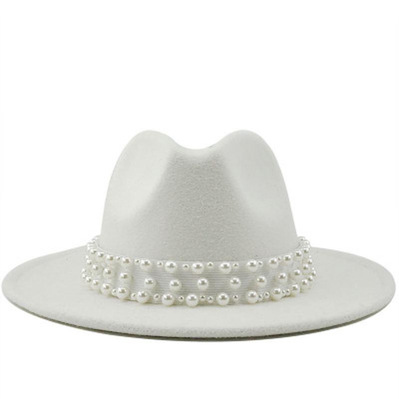 women hats winter autumn luxury pearl band belt designed fedora hat handmade outdoor felted white black casual formal winter hat, Khaki
women hats winter autumn luxury pearl band belt designed fedora hat handmade outdoor felted white black casual formal winter hat, Khaki