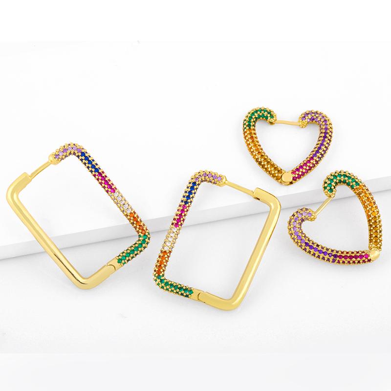 FLOLA Multicolor Big Heart Hoop Earrings For Women Geometric Square Earrings With Bling Pave Cubic Zirconia Jewelry Gifts ersv82
FLOLA Multicolor Big Heart Hoop Earrings For Women Geometric Square Earrings With Bling Pave Cubic Zirconia Jewelry Gifts ersv82