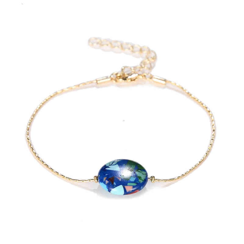 2022 est Arrival Natural Energy Charm Round Bead Bracelets Minimalist Gold Chain Link Women Bracelet Best Friend Gifts