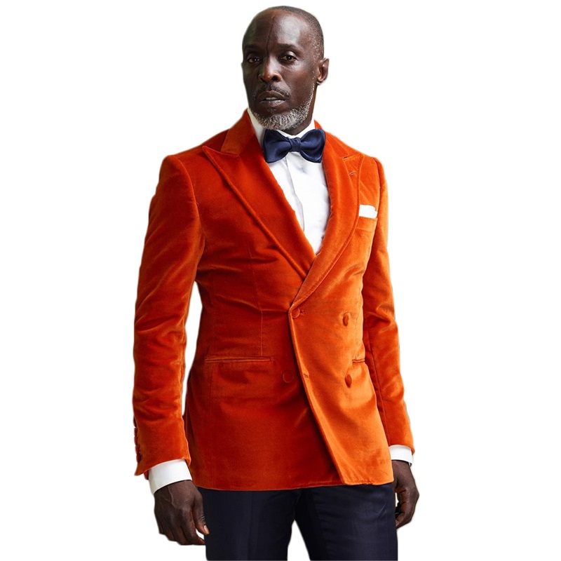 2 pieces formal men suits velvet groom tuxedos lapel modern fashion men coatpant custom made party suit high quality