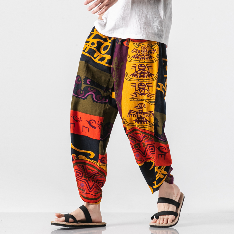 Hip Hop Harem pants Mens Spring Summer Chinese Style Joggers Pants Men Sweatpant Stitching color Casual Trousers Harem pants men 201203