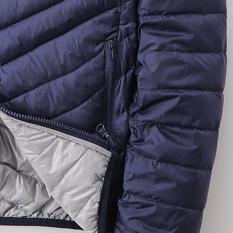 Schinteon Men White Duck Down Jacket Ultra Light Thin Coat with Hood Two Side Wearing Outerwear 201217