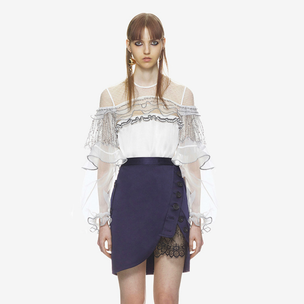 Sell! 2021 Women Self Portrait Sexy Female Blouse Perspective Crocheted Shreds Shirt of Lady Mangas Puff High Street Party Tops Zzfl, White
Sell! 2021 Women Self Portrait Sexy Female Blouse Perspective Crocheted Shreds Shirt of Lady Mangas Puff High Street Party Tops Zzfl, White