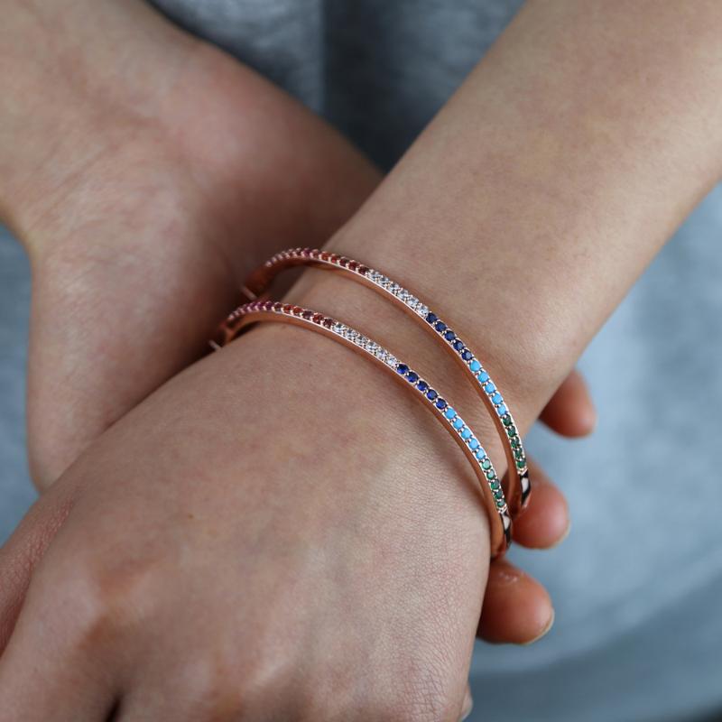2021 New Trendy Charm Rainbow Bangles Iced Out Colorful Bling 5a Cz Zirconia Rhinestone Jewelry Gift For Women Girls
2021 New Trendy Charm Rainbow Bangles Iced Out Colorful Bling 5a Cz Zirconia Rhinestone Jewelry Gift For Women Girls