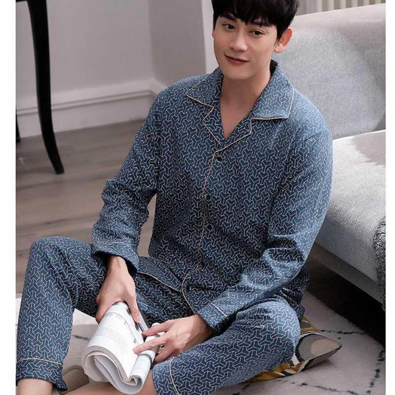 Men's pajamas set high quality lapel nightgown spring and autumn new long-sleeved cardigan cotton plus size fashion home service1, Style 2
Men's pajamas set high quality lapel nightgown spring and autumn new long-sleeved cardigan cotton plus size fashion home service1, Style 2