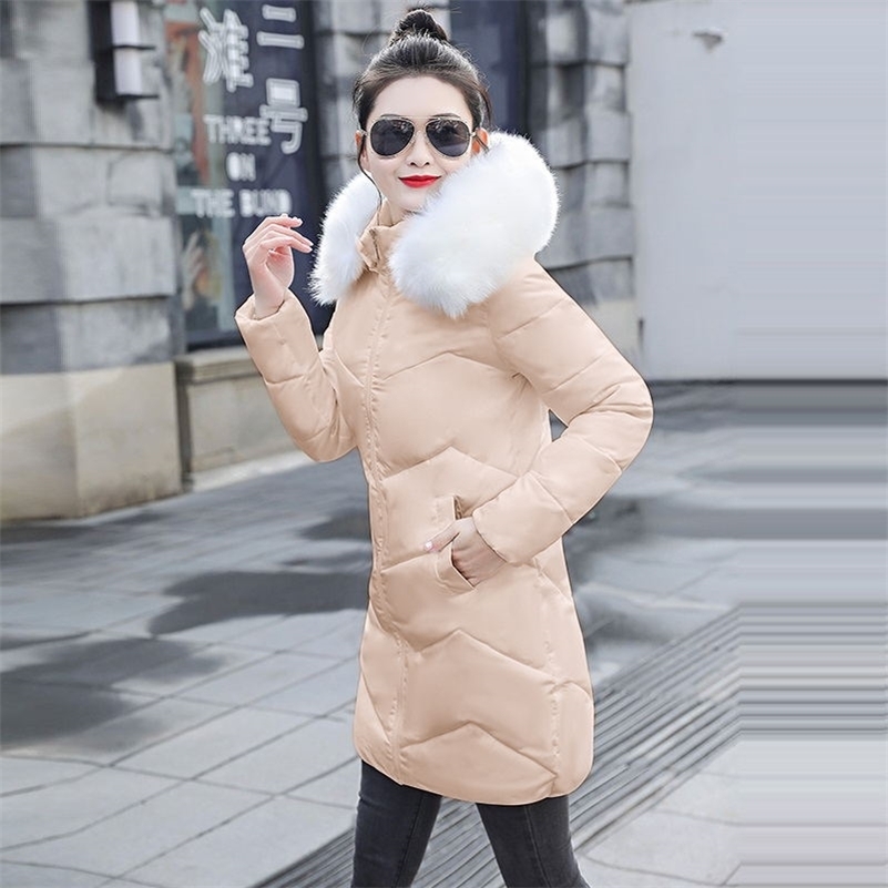 New Parka Womens Winter Coats Womans Plus size 7XL Long Cotton Casual Fur Hooded Jackets Warm Parkas Female Overcoat Coat Y201001