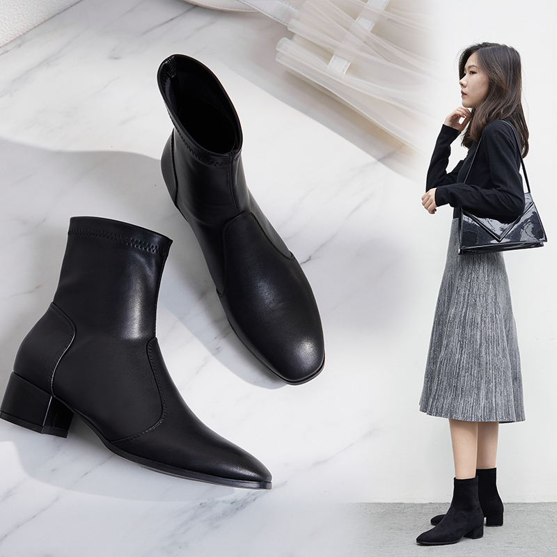 2021 New Spring Plus Size 22-26.5cm Long Suede Short Pointed Finger of Sheep's Skin Black Boots MRYL, Black suede
2021 New Spring Plus Size 22-26.5cm Long Suede Short Pointed Finger of Sheep's Skin Black Boots MRYL, Black suede