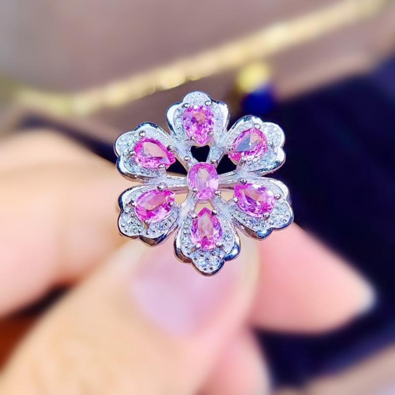 Cluster Rings Natural Real Pink Sapphire Flower Big Ring Per Jewelry 925 Sterling Silver 0.3ct*7pcs Gemstone Fine J216911, Golden;silver
Cluster Rings Natural Real Pink Sapphire Flower Big Ring Per Jewelry 925 Sterling Silver 0.3ct*7pcs Gemstone Fine J216911, Golden;silver