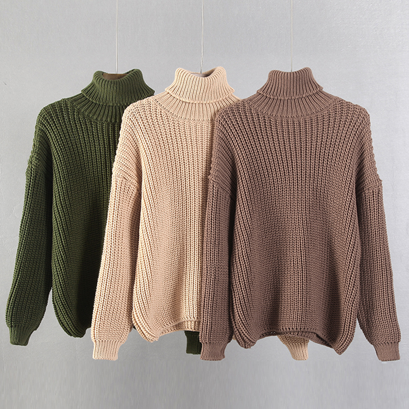 Womens Sweaters Hirsionsan Turtle Neck Sweater Women Korean Elegant Solid Cashmere Soft Oversized Thick Warm Female Pullovers Tops 220906