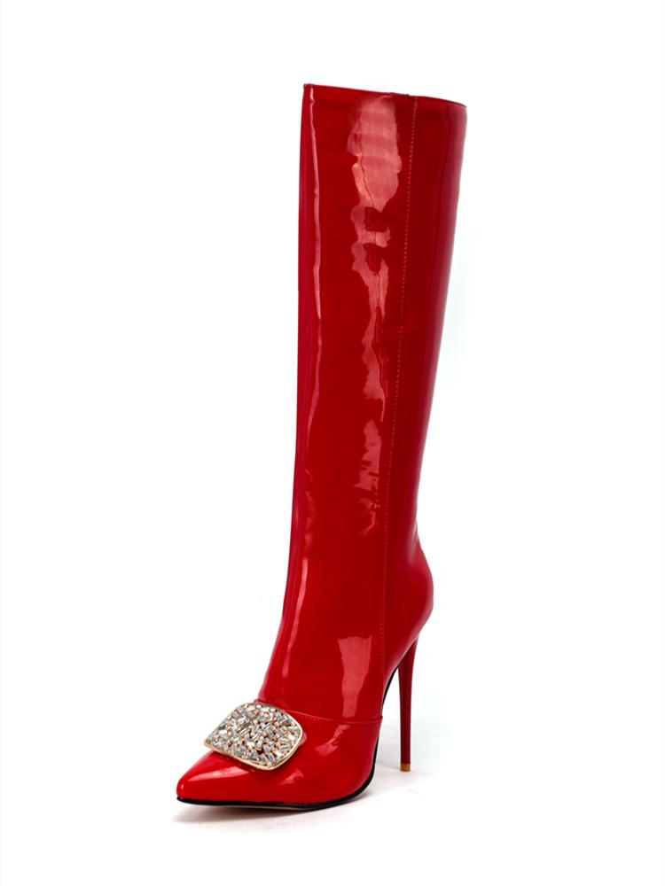 MKKHOU fashion Knee-High Boot Women 2020 new Winter Red lacquerwork pointe rhinos 12.5cm super high heel leather boot women, Black
MKKHOU fashion Knee-High Boot Women 2020 new Winter Red lacquerwork pointe rhinos 12.5cm super high heel leather boot women, Black