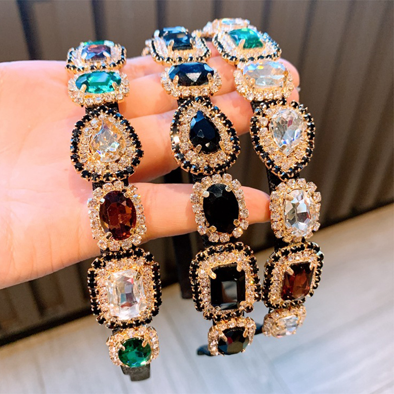 Baroque Style Women Headbands Fashion Rhinestone Sport Hair tools Bands accessories for Girl High Quality Bohemian Hairband Hair Jewelry