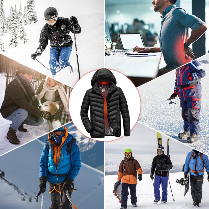 Electric Heating Cotton Coat Men Women USB Charging Heated Jacket for Walking Camping Ice Fishing Snowboarding Skiing, Black
Electric Heating Cotton Coat Men Women USB Charging Heated Jacket for Walking Camping Ice Fishing Snowboarding Skiing, Black