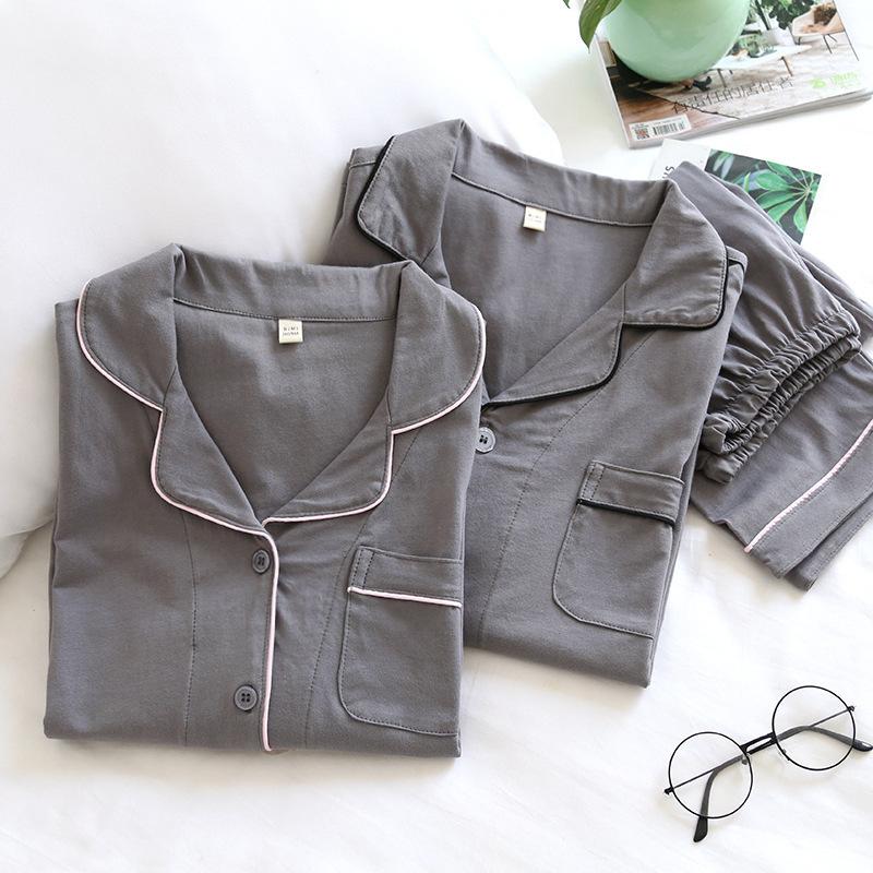 Wholesale Spring and Autumn Cotton Couples Pajamas Large Size Solid Color Japanese-style Male Women's Pure Cotton Long Sleeve Ho, Men s gray
Wholesale Spring and Autumn Cotton Couples Pajamas Large Size Solid Color Japanese-style Male Women's Pure Cotton Long Sleeve Ho, Men s gray