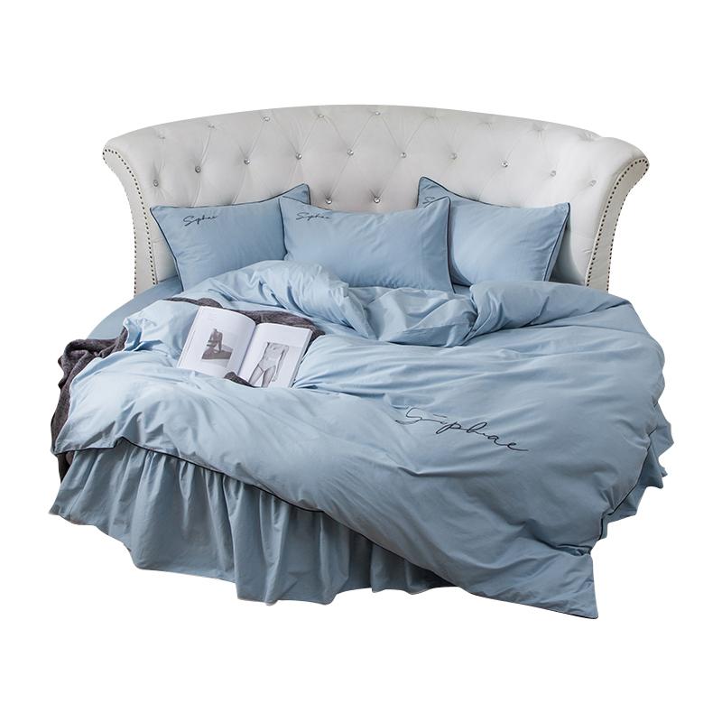 Round Bed 4PCS/set 100% Cotton Embroidery Edge Pillowcase & Duvet Cover Fitted Sheet and Bed Skirt Sets 200cm 220cm, 02
Round Bed 4PCS/set 100% Cotton Embroidery Edge Pillowcase & Duvet Cover Fitted Sheet and Bed Skirt Sets 200cm 220cm, 02