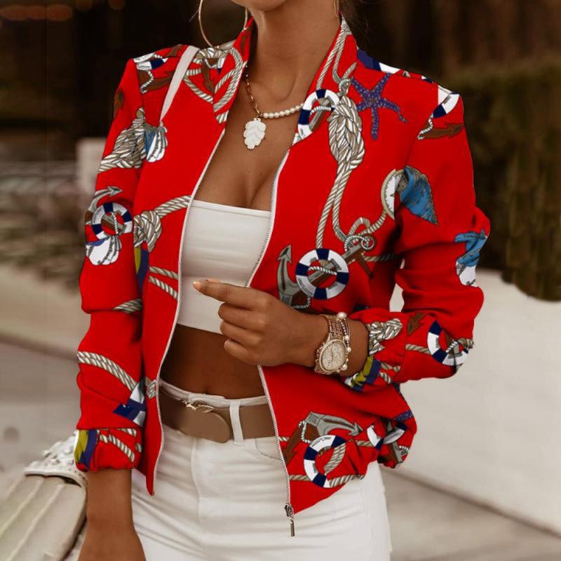 Women's Jackets Autumn Women Short Coats Vintage Print Long Sleeve Zipper Slim Thin Jacket 2022 Fashion Casual Outerwear Female, Black;brown
Women's Jackets Autumn Women Short Coats Vintage Print Long Sleeve Zipper Slim Thin Jacket 2022 Fashion Casual Outerwear Female, Black;brown