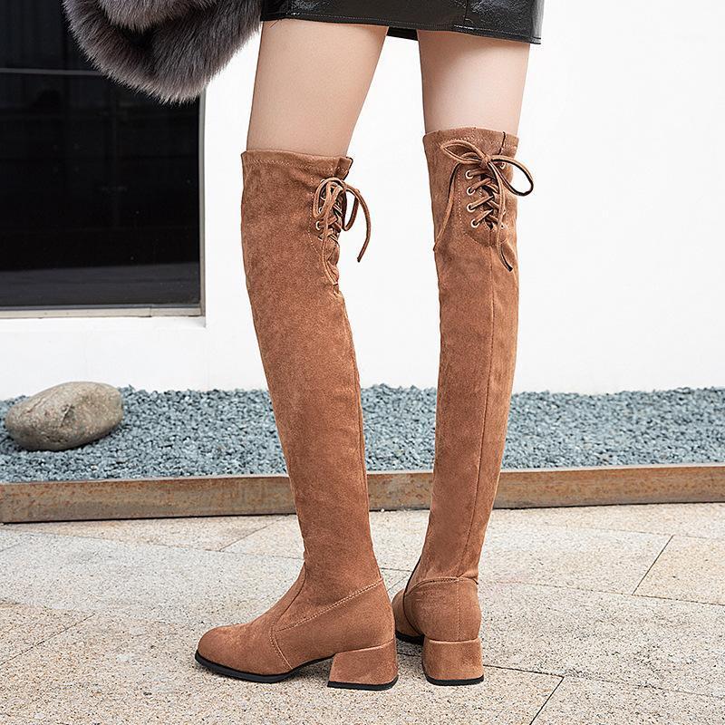 2020 New Women's Over The Knee Thigh High boots Low Block Heel Boots Stretchy Pull on Casual round head1, Black
2020 New Women's Over The Knee Thigh High boots Low Block Heel Boots Stretchy Pull on Casual round head1, Black