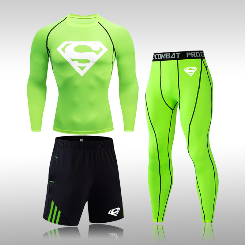 Brand Men's Running Set Compression Tight Sport Suit Gym Jogging Fitness Sportswear Tracksuits Rashguard Mma Superman 3-piece, 3-piece set
Brand Men's Running Set Compression Tight Sport Suit Gym Jogging Fitness Sportswear Tracksuits Rashguard Mma Superman 3-piece, 3-piece set