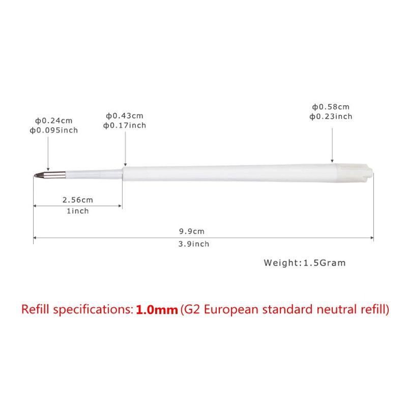 30pcs/Set Ball Point Pen Refill Blue Black Ink 1.0mm European Standard G2 Ballpoint Pen Refill Rod for Pens Writting Parts