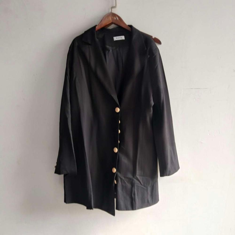 EWQ Autumn Long Sleeve Simple Fashion Trend Ladies Suit Sweet Women Black Jacket Loose Office Lady Coat 201114