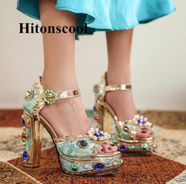 Blue Gemstone Platform Sandals Women 2021 Super High Heel Metal Decor Luxury Party Shoes Women High Platform Wedding Sandals, Sky blue
Blue Gemstone Platform Sandals Women 2021 Super High Heel Metal Decor Luxury Party Shoes Women High Platform Wedding Sandals, Sky blue
