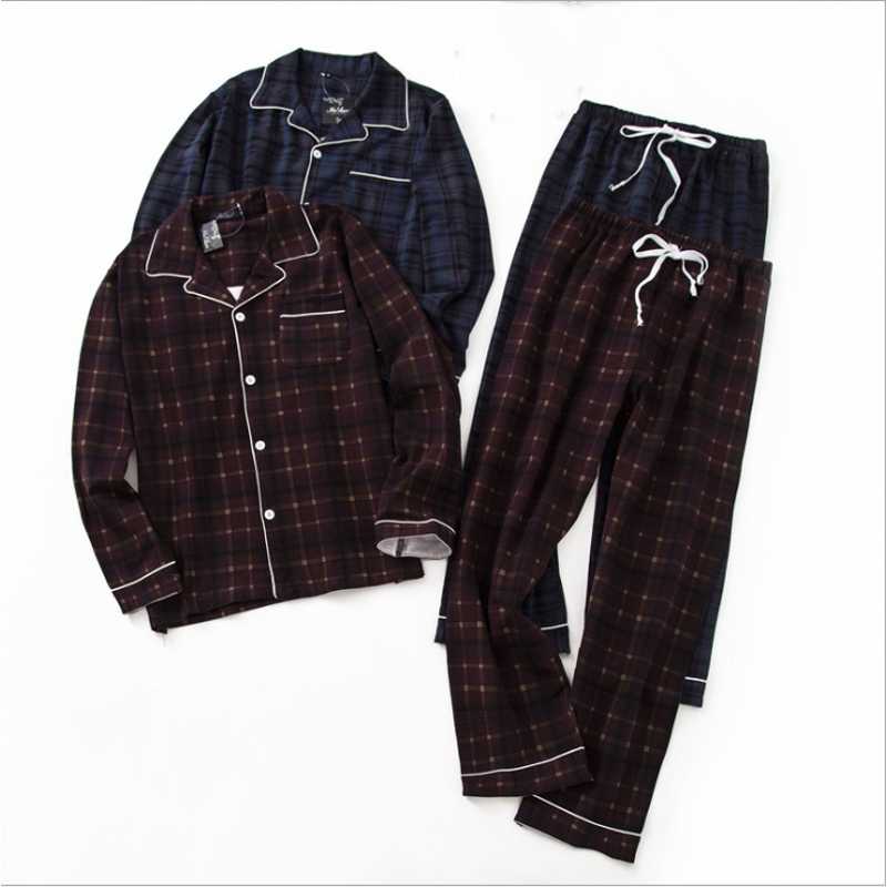2020 Autumn Pijamas Men Casual Plaid Pajama sets Male cotton Sleepwear suit Turn-down collar Long sleeve shirt & Pants Plus size
2020 Autumn Pijamas Men Casual Plaid Pajama sets Male cotton Sleepwear suit Turn-down collar Long sleeve shirt & Pants Plus size
