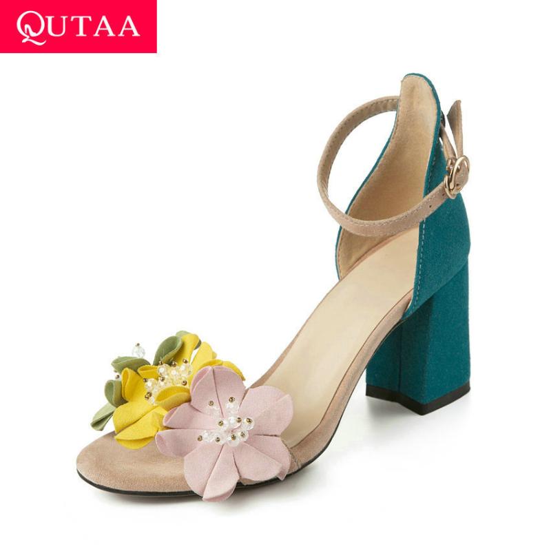 QUTAA 2020 Square High Heel Women Shoes Flowers Open-toed Buckle Summer Ladies Pumps Sheepskin All Match Sandals Size 34-40, Blue
QUTAA 2020 Square High Heel Women Shoes Flowers Open-toed Buckle Summer Ladies Pumps Sheepskin All Match Sandals Size 34-40, Blue