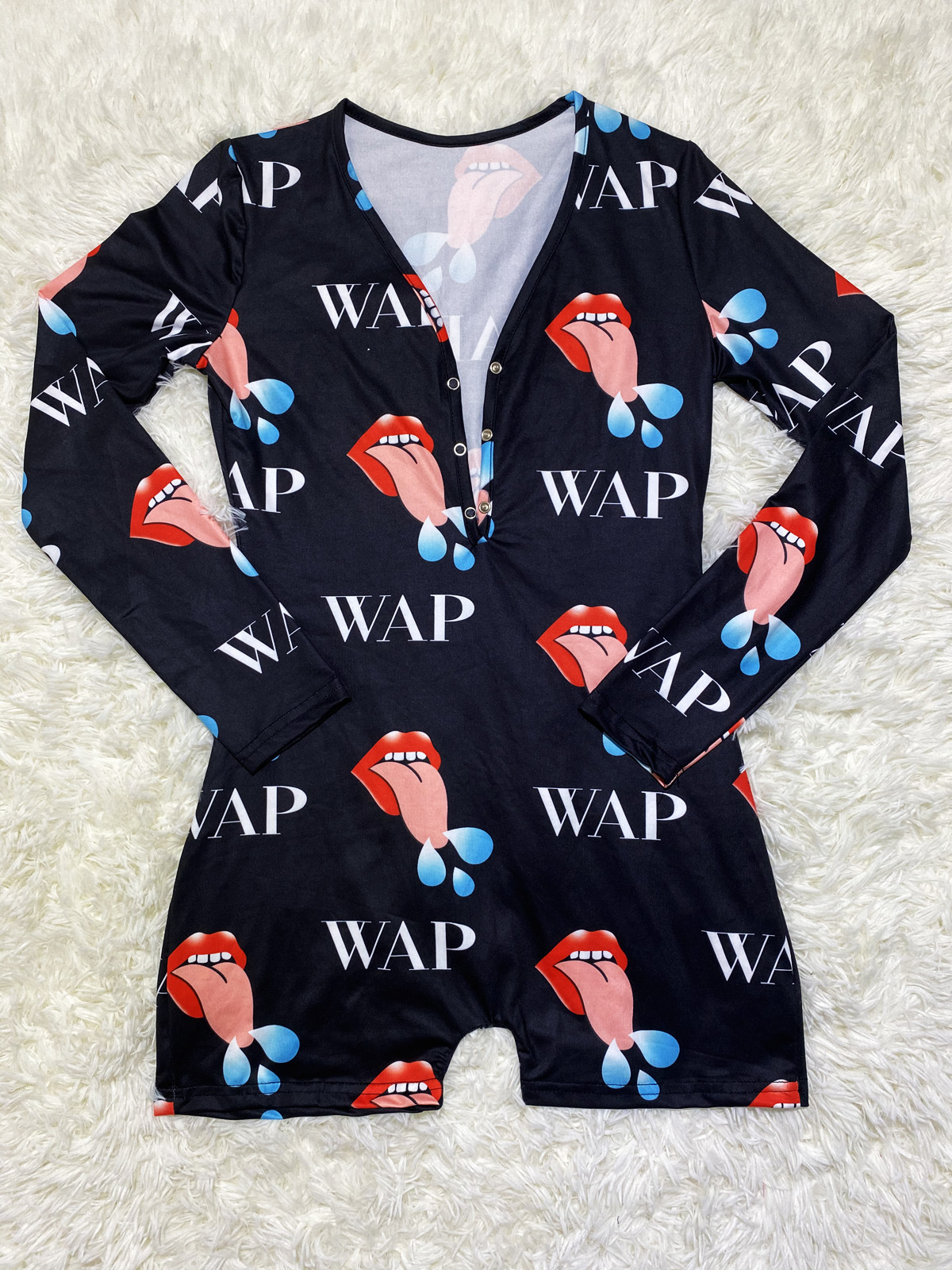 Women Designers Clothes 2023 Jumpsuit Sexy Slim Casual Pattern Printed Long Sleeve Shorts Ladies Fashion Home Onesies Rompers